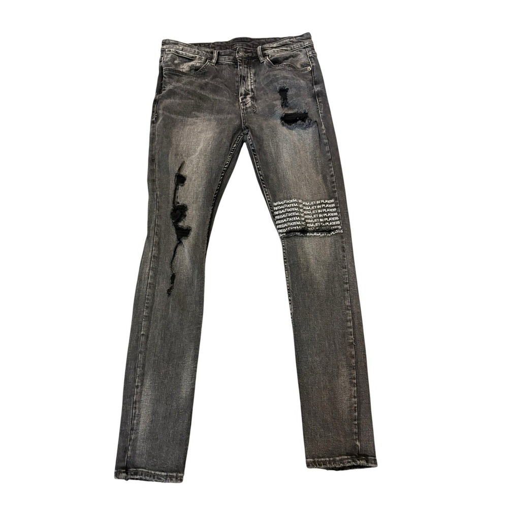 KSUBI Men's Washed black Ripped Van Winkle Loyalty Streets Pants Jeans size 34